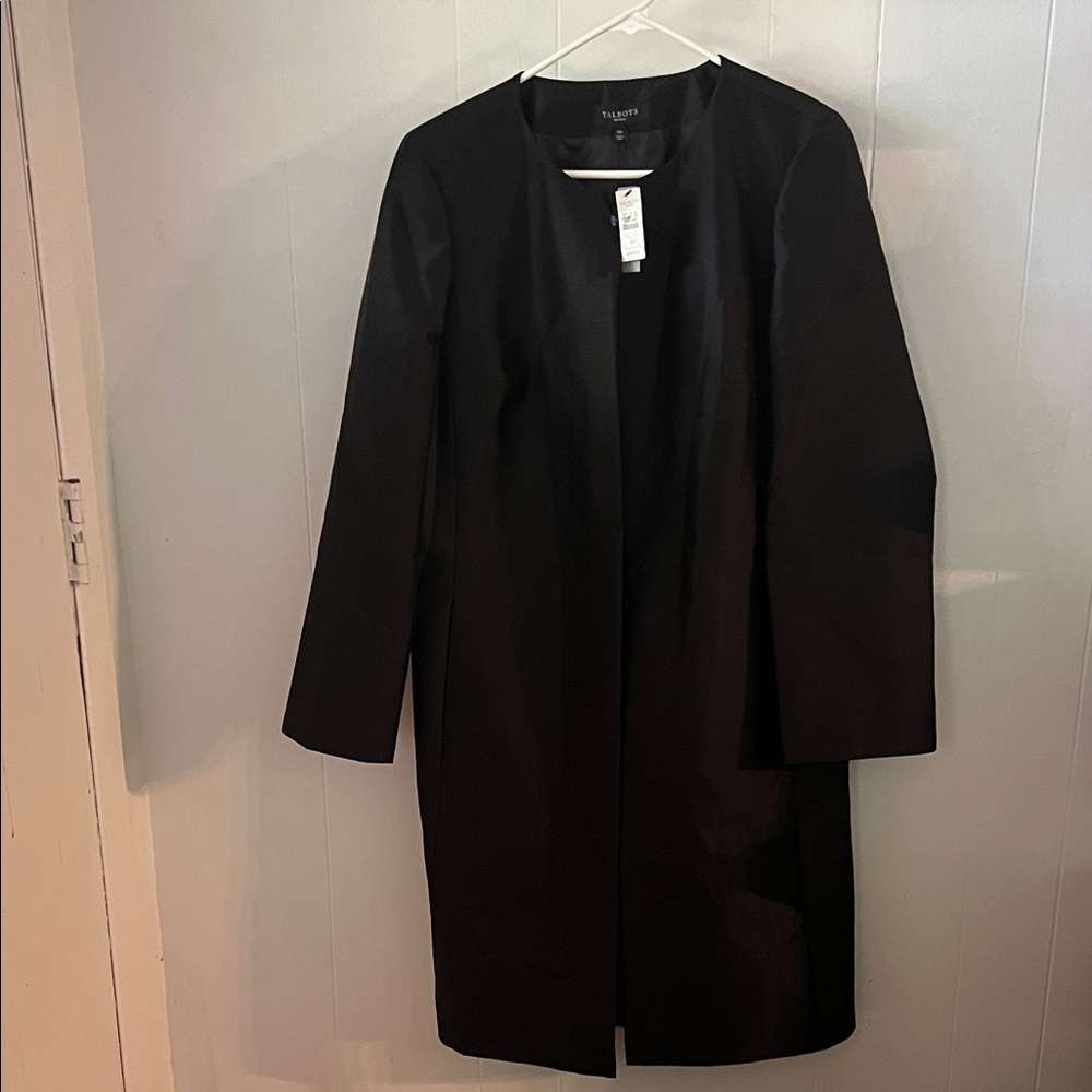 Talbots Elegant Black Blazer and Skirt Ensemble - Picture 2 of 9